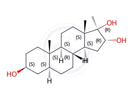 Chemical structure of 17-Methyl-5α-androstane-3β,16α,17β-triol