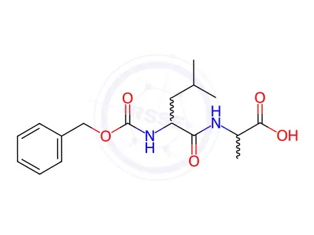 Chemical structure of (S)-2-((S)-2-(((Benzyloxy)carbonyl)amino)-4-methylpentanamido)propanoic Acid