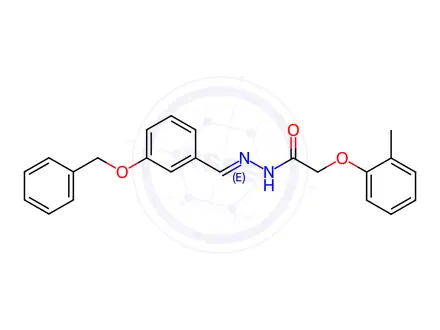 Chemical structure of N'-[3-(benzyloxy)benzylidene]-2-(2-methylphenoxy)acetohydrazide