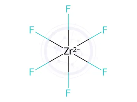 Chemical structure of Potassium Hexafluorozirconate pure