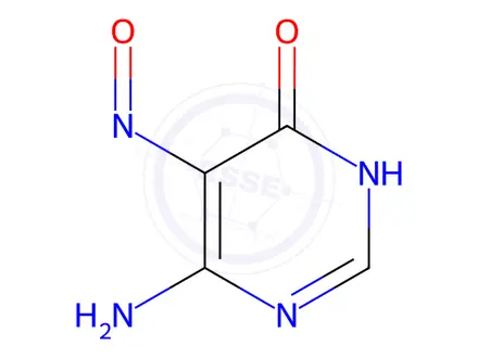 Chemical structure of 4(1H)-Pyrimidinone, 6-amino-5-nitroso-(9CI)