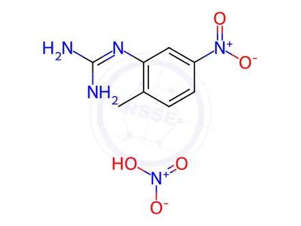Chemical structure of 1-(2-methyl-5-nitrophenyl)guanidine nitrate