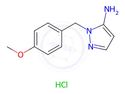 Chemical structure of 2-[(4-methoxyphenyl)methyl]-2,3-dihydro-1H-pyrazol-3-imine hydrochloride