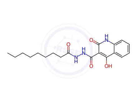 Chemical structure of 4-hydroxy-N'-nonanoyl-2-oxo-1,2-dihydroquinoline-3-carbohydrazide