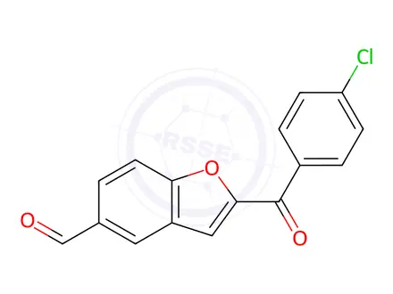 Chemical structure of 2-(4-CHLOROBENZOYL)-1-BENZOFURAN-5-CARBALDEHYDE