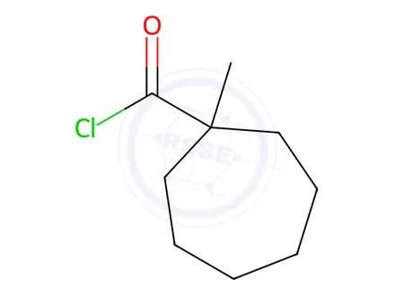 Chemical structure of Cycloheptanecarbonyl chloride, 1-methyl-(9CI)