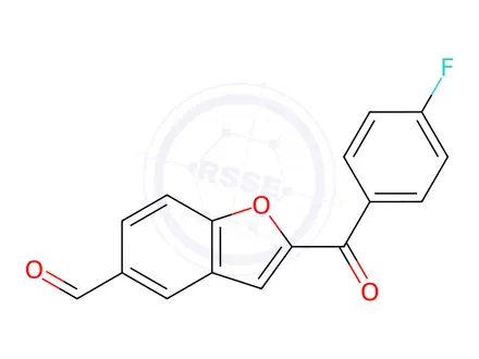 Chemical structure of 2-(4-FLUOROBENZOYL)-1-BENZOFURAN-5-CARBALDEHYDE