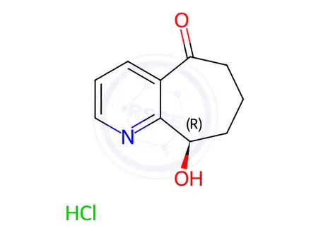 Chemical structure of (R)-9-Hydroxy-6,7,8,9-tetrahydro-5H-cyclohepta[b]pyridin-5-one HCl