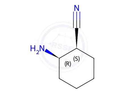Chemical structure of (1S,2R)-2-aminocyclohexane-1-carbonitrile