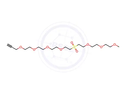 Chemical structure of 1-((2-(2-(2-methoxyethoxy)ethoxy)ethyl)sulfonyl)-3,6,9,12-tetraoxapentadec-14-yne