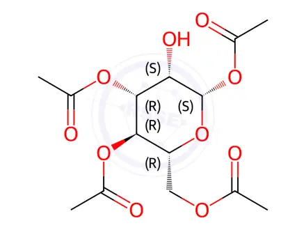 Chemical structure of 1,3,4,6-Tetra-O-acetyl-β-D-mannopyranose