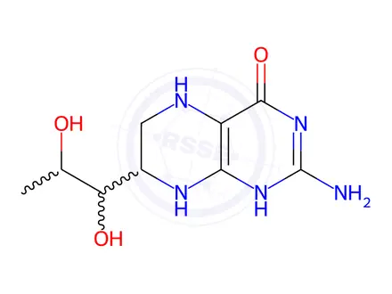 Chemical structure of 7-(1,2-dihydroxypropyl)-5,6,7,8-tetrahydrobiopterin