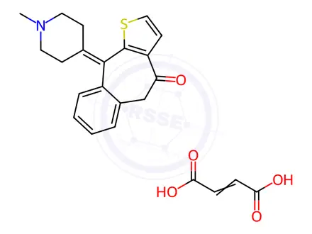 Chemical structure of 10-(1-Methylpiperidin-4-ylidene)-5,10-dihydro-4H-benzo[5,6]cyclohepta[1,2-b]thiophen-4-one fumarate