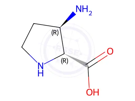 Chemical structure of D-Proline, 3-amino-, (3R)-rel-(9CI)