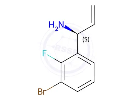 Chemical structure of (1S)-1-(3-BROMO-2-FLUOROPHENYL)PROP-2-ENYLAMINE