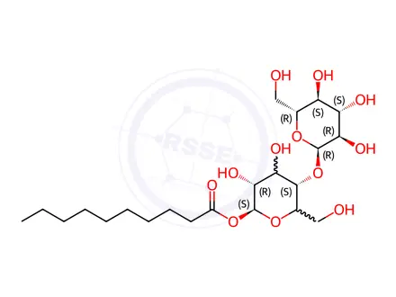 Chemical structure of 4-O-α-D-Glucopyranosyl-β-D-glucopyranose-1-decanoate
