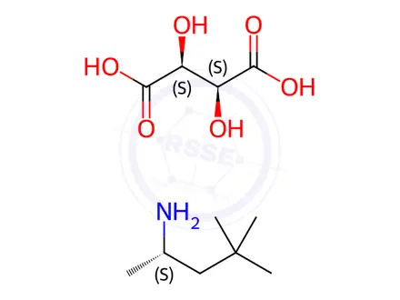 Chemical structure of (S)-4,4-Dimethylpentan-2-amine (2S,3S)-2,3-dihydroxysuccinate