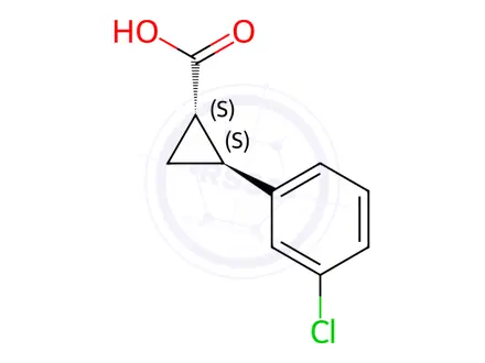 Chemical structure of (1S,2S)-2-(3-CHLOROPHENYL)CYCLOPROPANE-1-CARBOXYLIC ACID