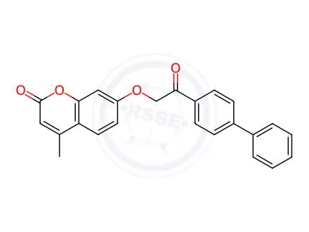 Chemical structure of 4-methyl-7-[2-oxo-2-(4-phenylphenyl)ethoxy]chromen-2-one