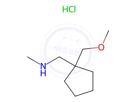 Chemical structure of 1-(1-(Methoxymethyl)cyclopentyl)-N-methylmethanamine Hydrochloride