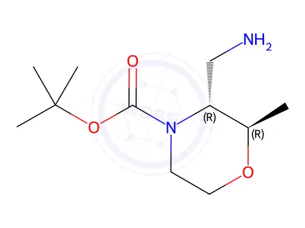 Chemical structure of (2S,3S)-4-Boc-3-(aminomethyl)-2-methylmorpholine