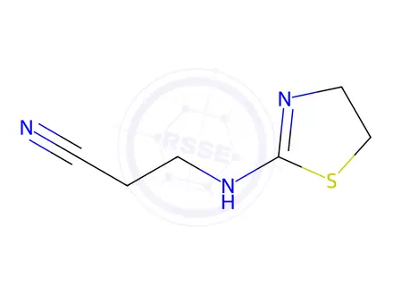 Chemical structure of Propanenitrile, 3-[(4,5-dihydro-2-thiazolyl)amino]-(9CI)