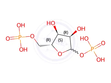Chemical structure of D-ribose 1,5-bisphosphate