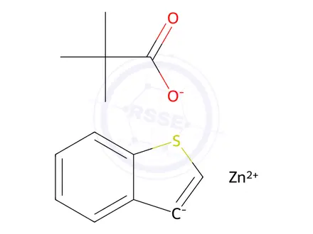 Chemical structure of (Benzo[b]thiophen-3-yl)zinc pivalate (1.00 mmol/g)