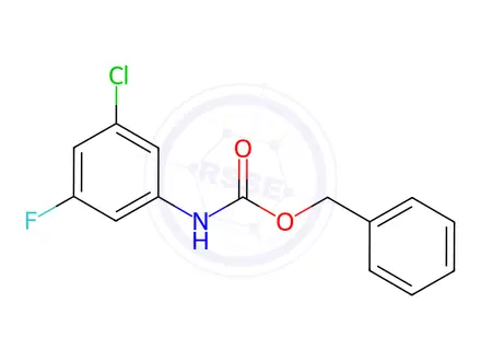 Chemical structure of Carbamic acid, N-(3-chloro-5-fluorophenyl)-, phenylmethyl ester