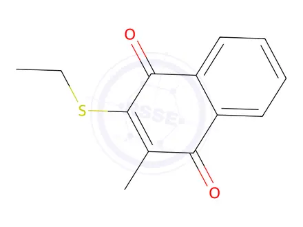 Chemical structure of 2-(Ethylsulfanyl)-3-methyl-1,4-dihydronaphthalene-1,4-dione