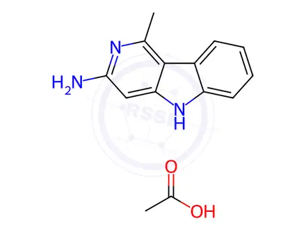 Chemical structure of 3-Amino-1-Methyl-5H-Pyrido[4,3-b]indole Acetate