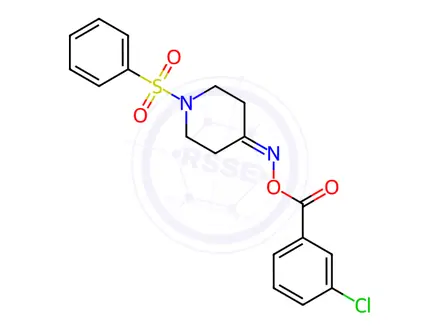 Chemical structure of 4-{[(3-chlorobenzoyl)oxy]imino}-1-(phenylsulfonyl)piperidine