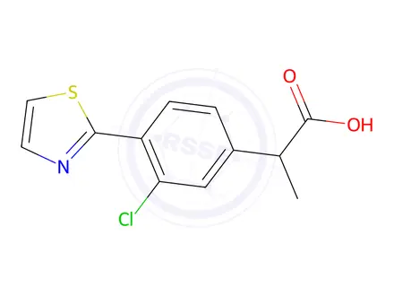 Chemical structure of 3-Chloro-α-methyl-4-(2-thiazolyl)benzeneacetic acid