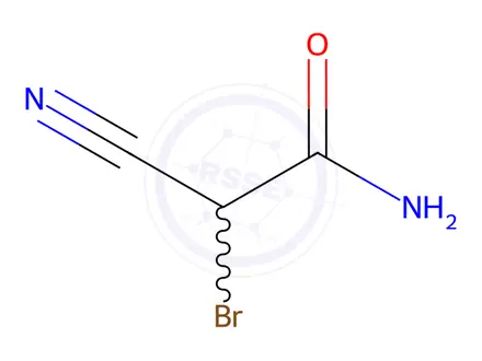 Chemical structure of Acetamide, 2-bromo-2-cyano-
