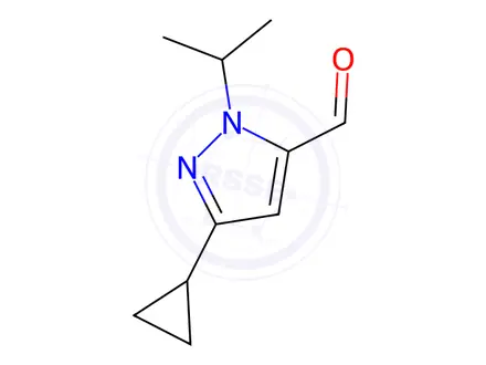 Chemical structure of 3-Cyclopropyl-1-isopropyl-1H-pyrazole-5-carbaldehyde