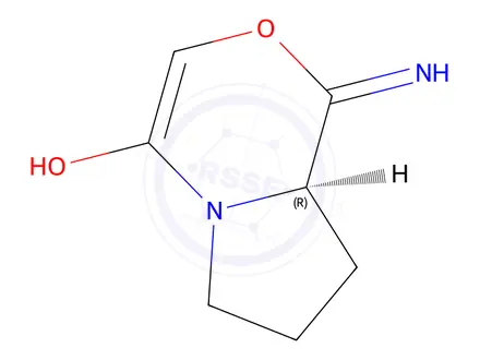 Chemical structure of (R)-1-Imino-6,7,8,8a-tetrahydro-1H-pyrrolo[2,1-c][1,4]oxazin-4-ol