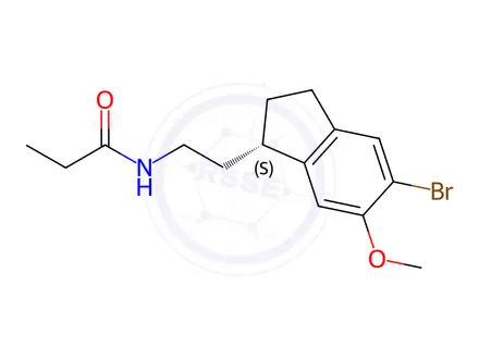 Chemical structure of (S)-N-[2-(5-Bromo-2,3-dihydro-6-methoxy-1H-inden-1-YL)ethyl]propanamide
