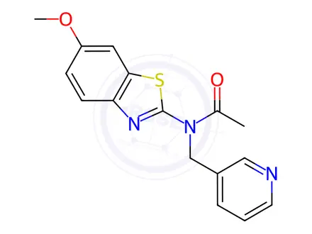 Chemical structure of N-(6-Methoxybenzo[d]thiazol-2-yl)-N-(pyridin-3-ylmethyl)acetamide