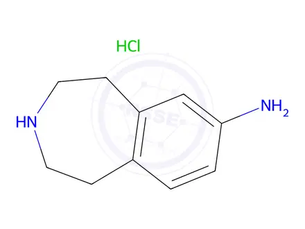 Chemical structure of 2,3,4,5-Tetrahydro-1H-3-benzazepin-7-amine monohydrochloride
