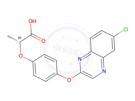 Chemical structure of (R)-2-(4-((6-chloroquinoxalin-2-yl)oxy)phenoxy)propanoic acid