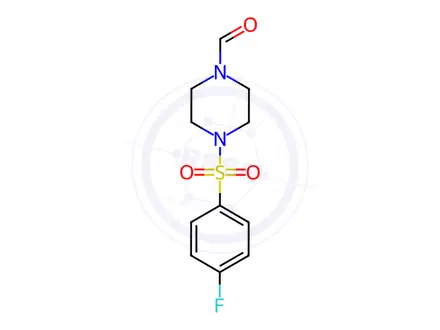 Chemical structure of 4-(4-Fluorobenzenesulfonyl)piperazine-1-carbaldehyde