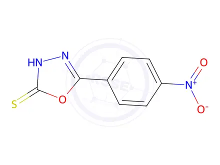 Chemical structure of 1,3,4-Oxadiazole-2(3H)-thione, 5-(4-nitrophenyl)-