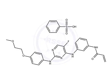 Chemical structure of Spebrutinib besylate, >98% (HPLC)