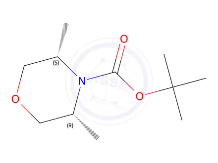 Chemical structure of cis-tert-Butyl 3,5-dimethylmorpholine-4-carboxylate