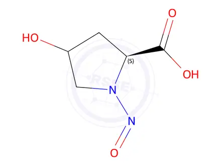 Chemical structure of Proline, 4-hydroxy-1-nitroso-(6CI,7CI,8CI,9CI)