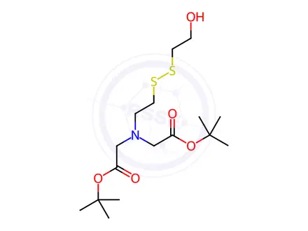 Chemical structure of Glycine, N-[2-(1,1-dimethylethoxy)-2-oxoethyl]-N-[2-[(2-hydroxyethyl)dithio]ethyl]-, 1,1-dimethylethyl ester