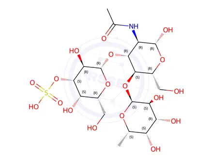 Chemical structure of 3'-(O-SO3NA)GAL-BETA1,3(FUC-ALPHA1,4)GLCNAC, NA