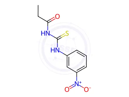 Chemical structure of N-((3-nitrophenyl)carbamothioyl)propionamide
