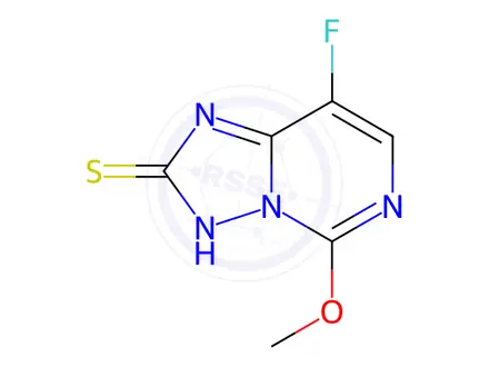 Chemical structure of 8-fluoro-5-methoxy-[1,2,4]triazolo[1,5-c]pyrimidine-2(3H)-thione