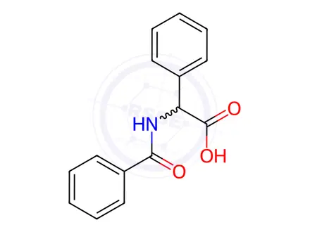 Chemical structure of 2-(benzoylamino)-2-phenylacetic acid